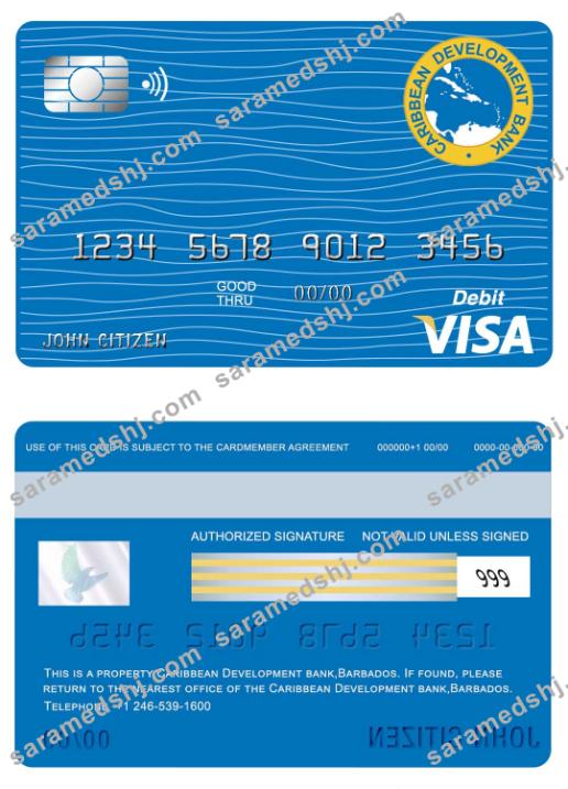 Barbados Caribbean Development bank visa card